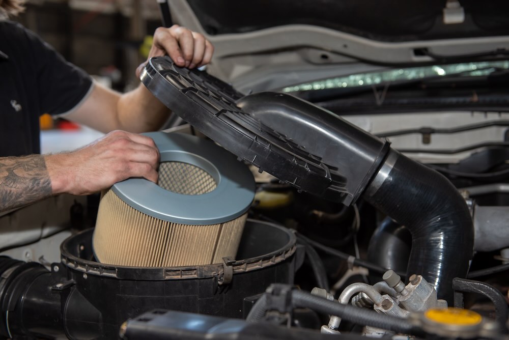 Air filter being changed as part of a 4x4 service